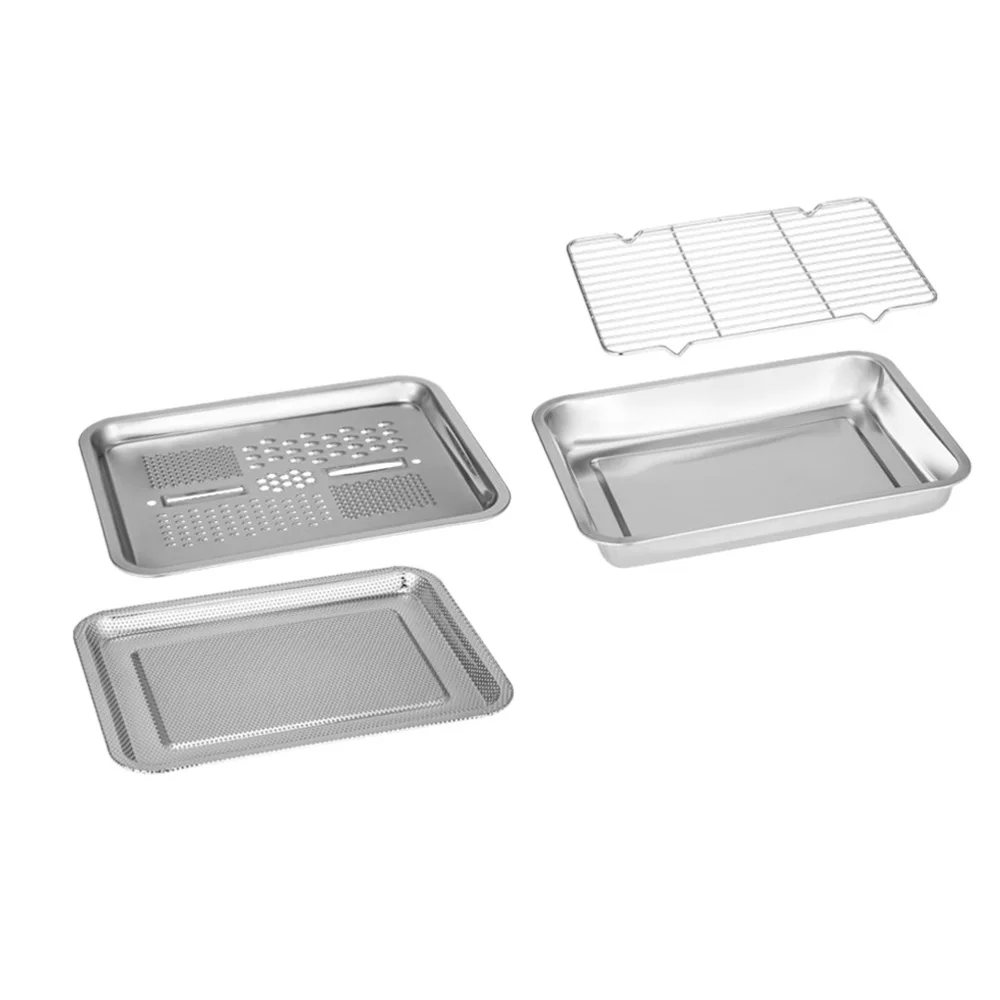 

1 Set 4Pcs Multipurpose Stainless Steel Grating Tray Draining Board (Silver)
