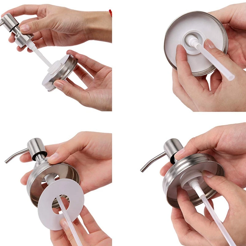 Двойной дозатор для мыла и лосьона из нержавеющей стали запасной с защитой от