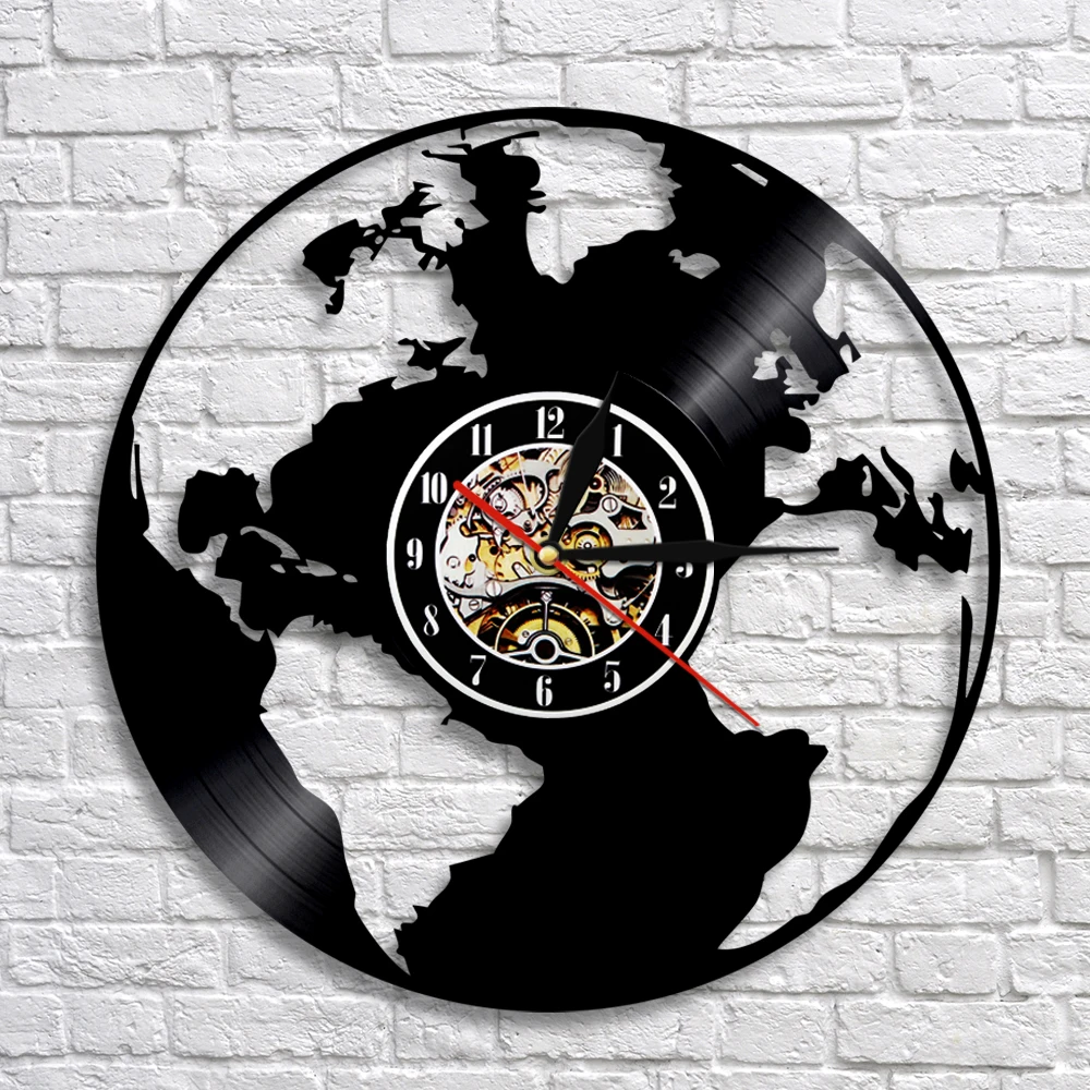 Спасите карту мира на земле настенные часы домашняя стена Фотокарта экологичный