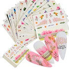 1 шт. Весенняя водяная наклейка для ногтей и наклейка цветок лист дерево зеленый простой летний DIY слайдер для маникюра ногтей водяной знак