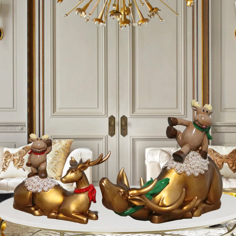 

Resin Ornaments Wedding Gifts European Creative Living Room Deer Decorative Crafts New Year Gifts