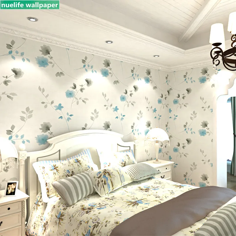 Белый цветочный узор романтические пасторальные нетканые обои для спальни