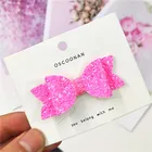 1 шт. милые розовые блестящие кожаные сапоги 2,4 дюймов Луки резинки для волос заколки вечерние заколки для волос для маленьких девочек