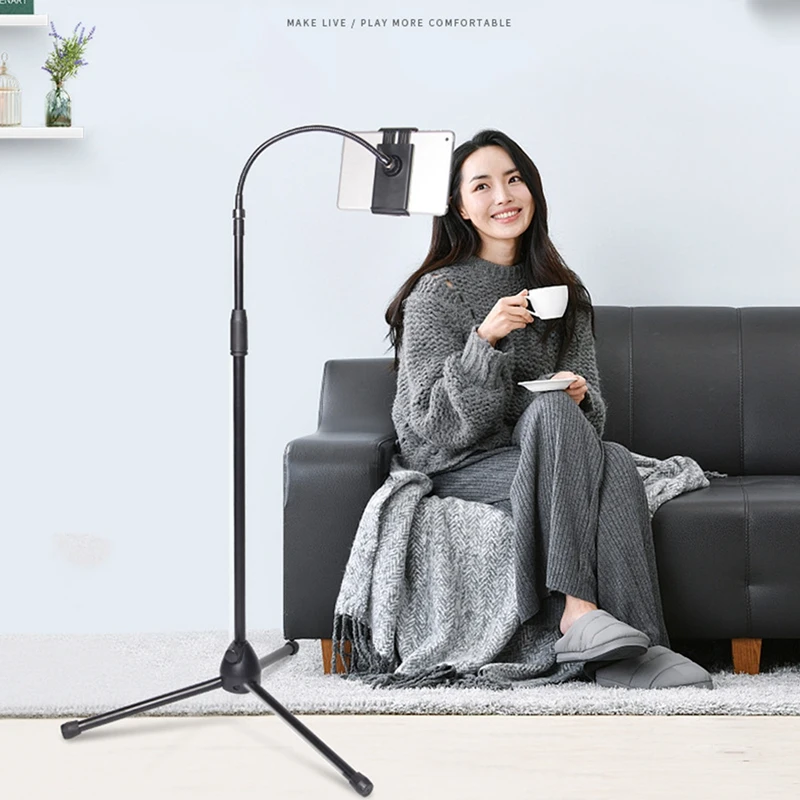 Triple-cornered Stand Floor-Mounted Mobile Phone Standing Hose Tripod for Live Broadcast Watching TV Video | Электроника