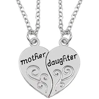 latest best friend mother daughter necklace fashion bohemian bff pendant necklace charm heart rhinestone necklace mother gifts