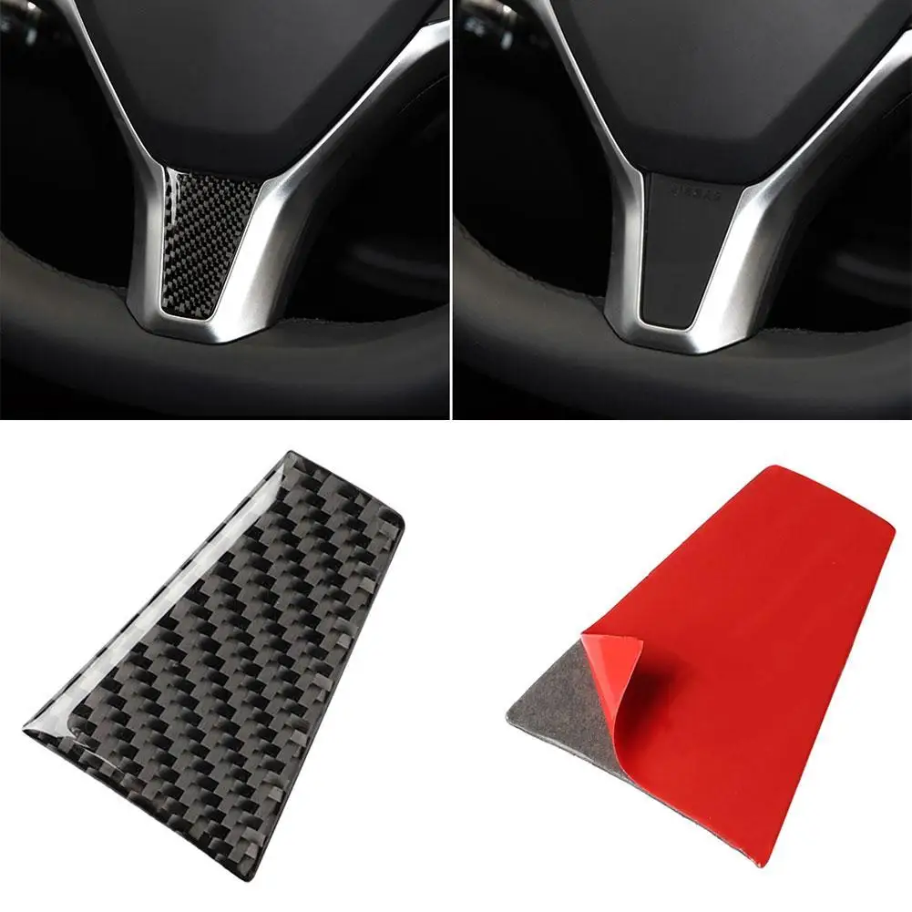 

50% HOT SALES!!! Carbon Fiber Car Steering Wheel Cover Sticker Interior Decor for Tesla Model S X