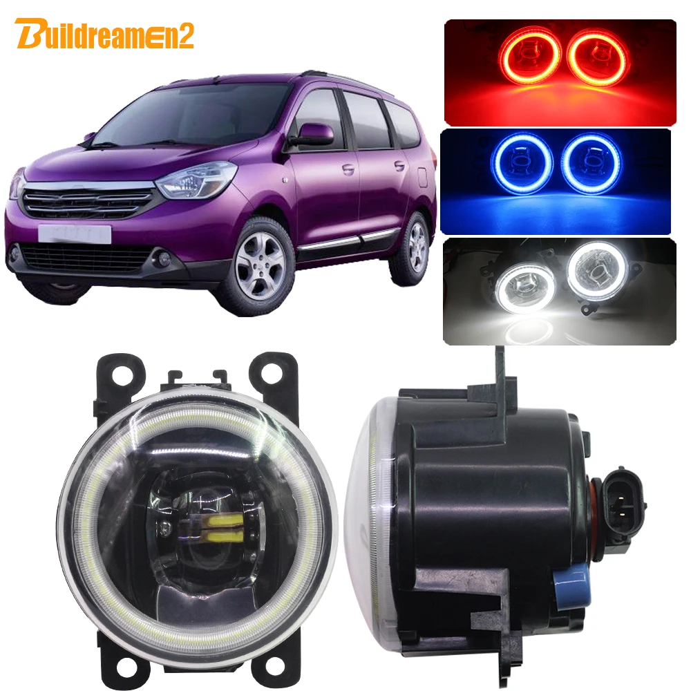 Buildreamen2 Car H11 LED Lamp 4000LM Fog Light Kit Lens Angel Eye DRL 12V For Renault Lodgy 2012 2013 2014 2015 2016 2017 2018 | Автомобили