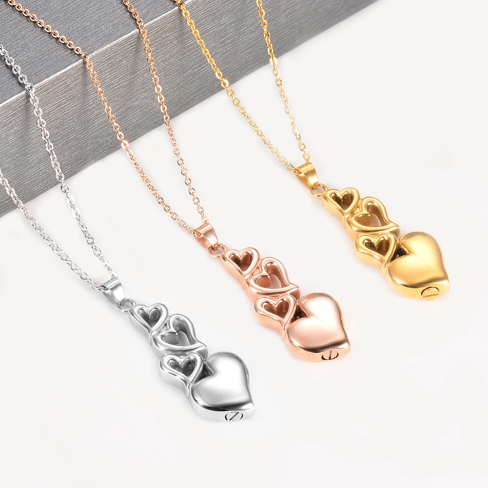 Из нержавеющий стали памятный ювелирные изделия 4 сердечко Кремация урн для