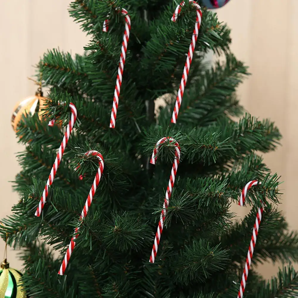 

6pcs Christmas Ornament Plastic Candy Canes Christmas Tree Hanging Ornaments For Home Santa Clause Merry Christmas Party