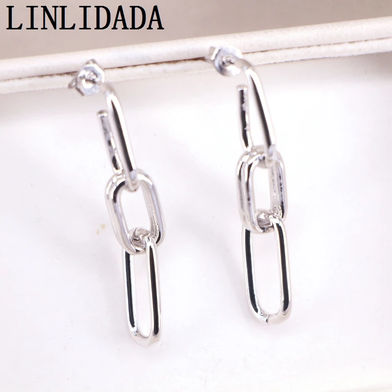 

5Pairs Gold Silver Color Dangle Earrings Engagement Drop-Earrings Metal Link Chain For FriendJewelry Gift