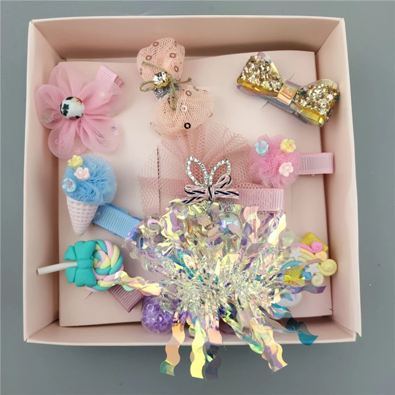 10 шт./кор. головные уборы для девушек набор бант Корона кружева заколки волос