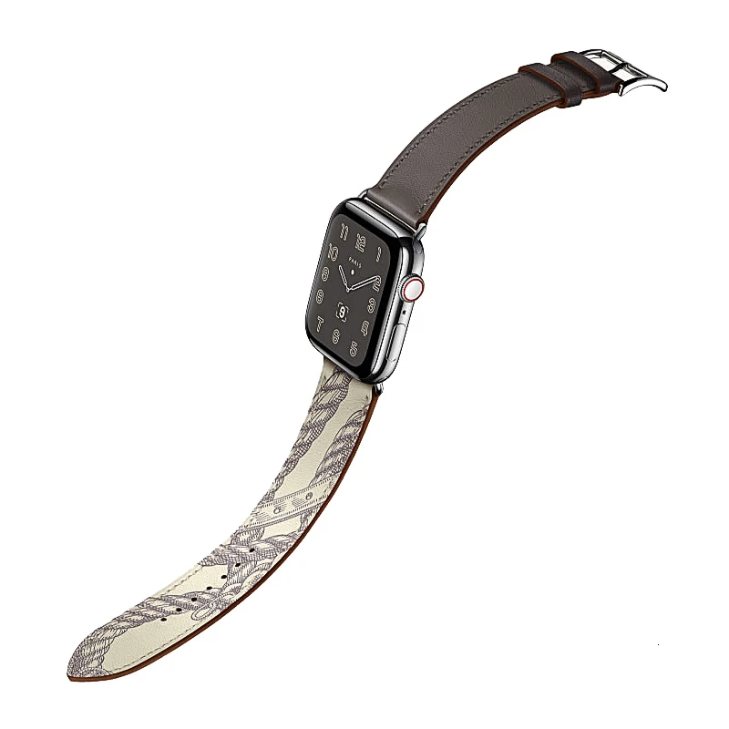 Ремешок из коровьей кожи для Apple Watch Band 44 мм iwatch Series 5 4 3 2 1 умные Аксессуары 42 мм петля 38 мм Замена браслета 40 мм
