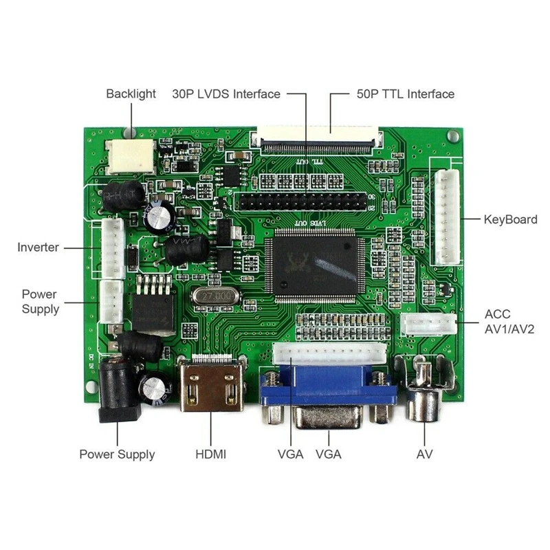 

Origin New 12.3" Inch LQ123K1LG03 1280X480 LCD Screen HDMI+VGA+2AV LCD Controller Board VS-TY2662-V1 LVDS Interface