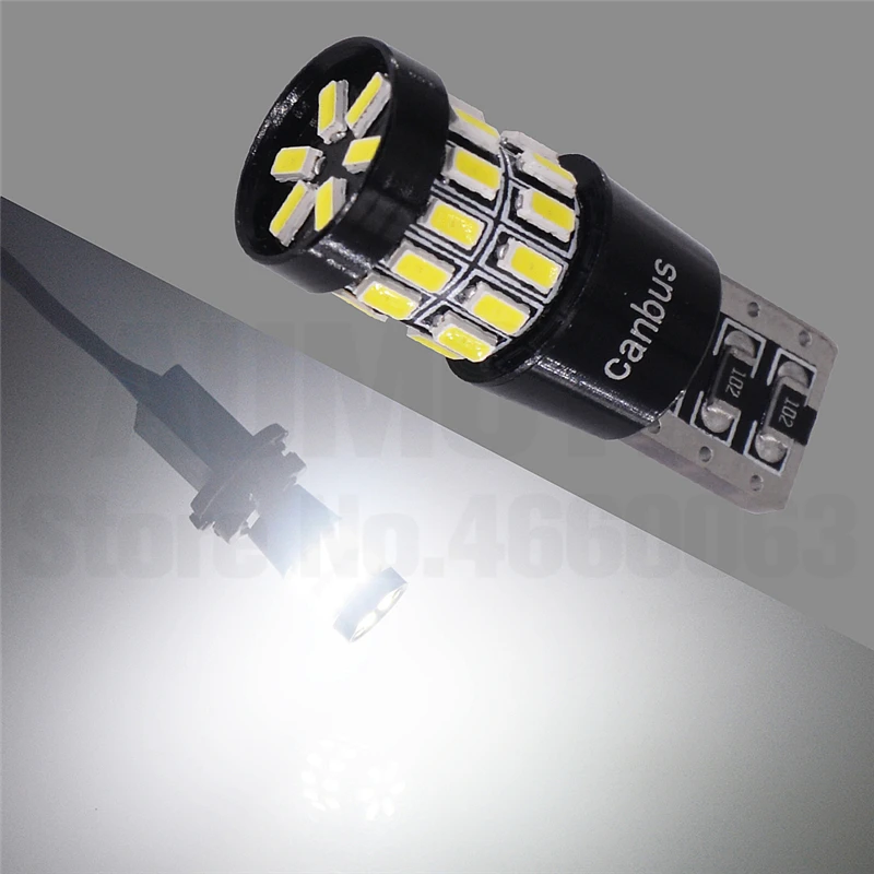 2 шт. T10 W5W светодиодный 3014 30 SMD линзы светодиодный лампочки CANBUS 194 168 белый светильник для салона Купол номерного знака светильник Светодиодные лампы 12V
