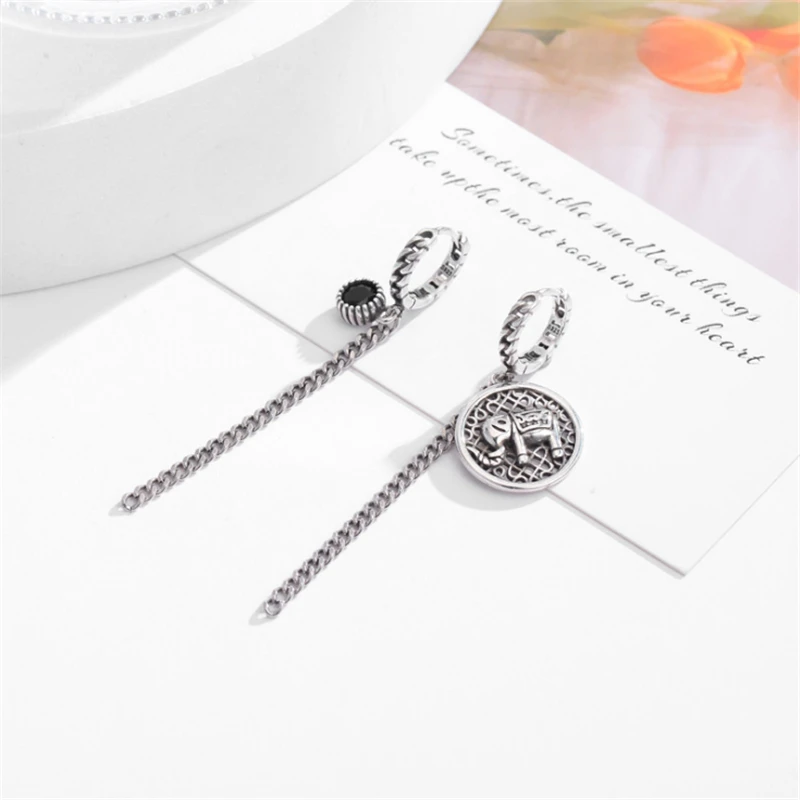 Женские серьги-капельки в Корейском стиле с длинными кисточками и изображением