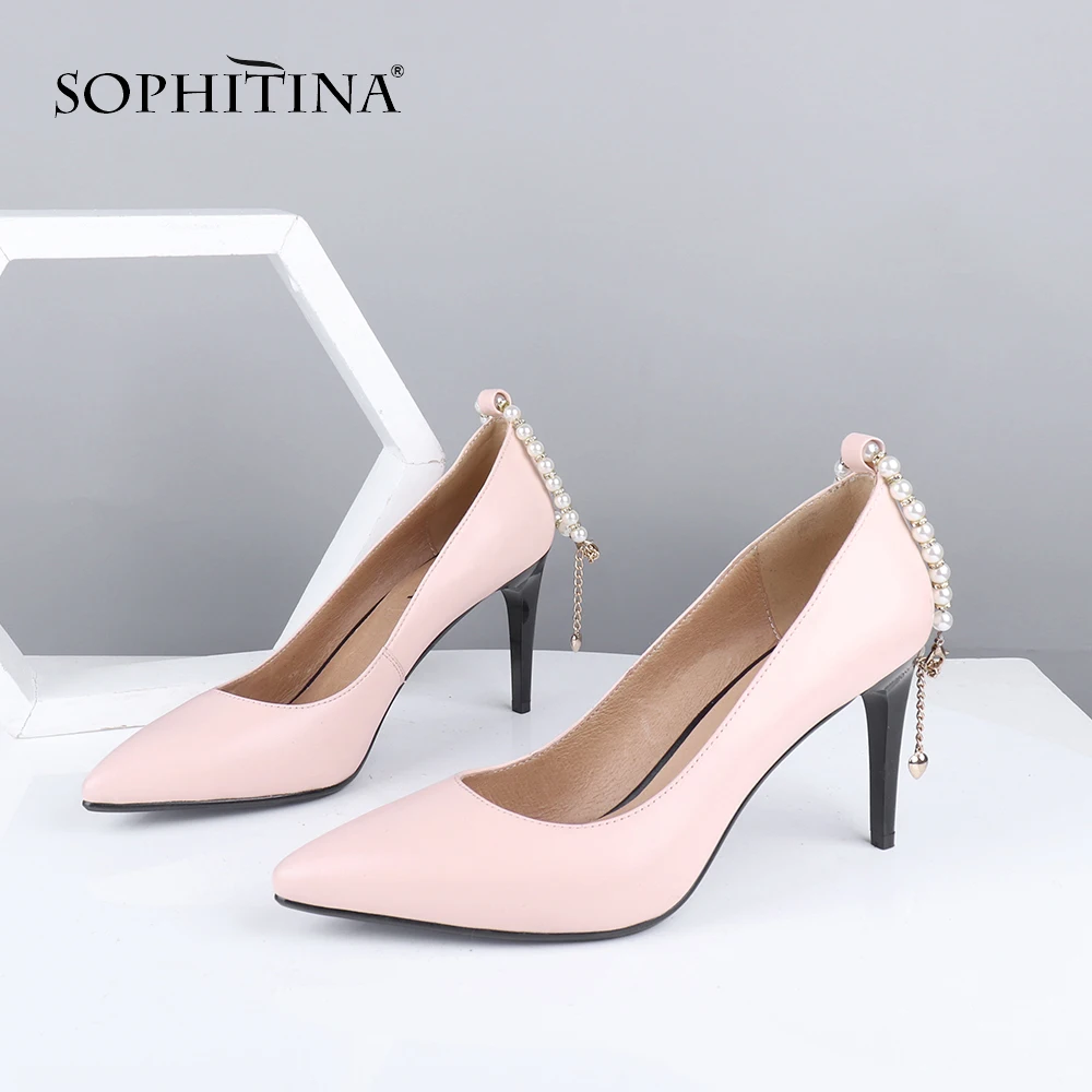 SOPHITINA/элегантные туфли лодочки сезон весна осень обувь из натуральной кожи с