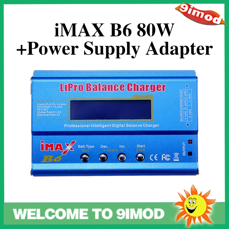 

Зарядное устройство IMAX B6 80 Вт, 6 А, зарядное устройство для литий-полимерных аккумуляторов с Т-образным разъемом, адаптер питания, вилка евро...