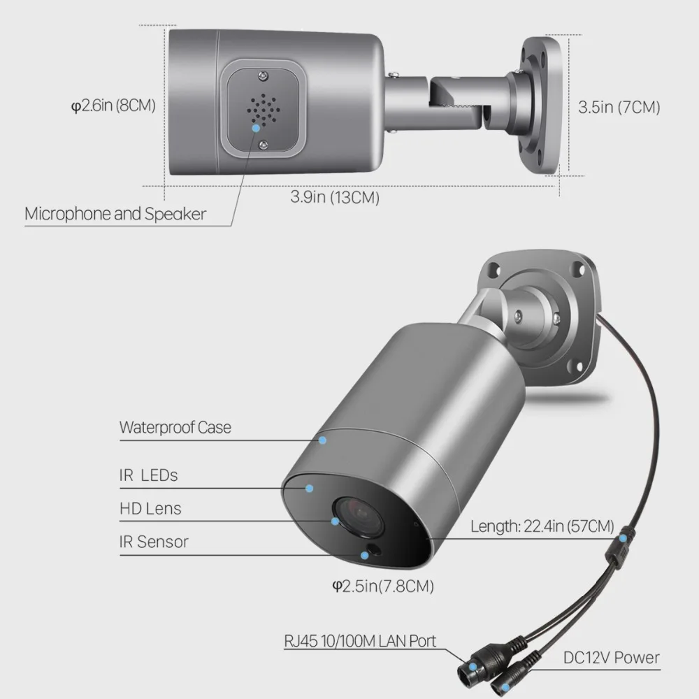 Besder 5MP/2MP ip-камера безопасности H.265 наружная Onvif камера двухсторонняя аудио 30 м ИК ночного видения Email Picture App XMEye