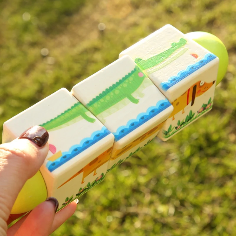 

Детские деревянные вращающиеся блоки-головоломки с животными для младенцев и маленьких детей 69HE