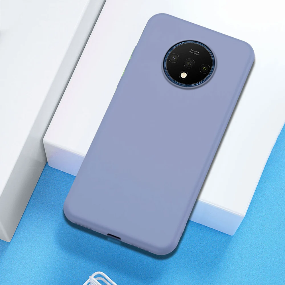 Серый Для Oneplus 7T Pro чехол Роскошный жидкий силиконовый мягкий защитный чехол для Oneplus 7 Pro Чехол для Oneplus 7 противоударный чехол Funda - Цвет: Серый