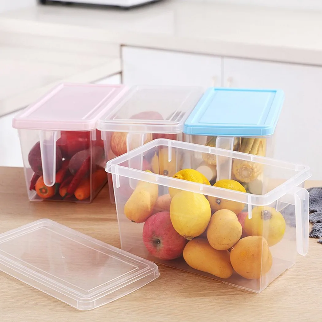 

1pc Refrigerator Storage Box Plastic Food Container Keeping Egg Fish Fruit Fresh For Refrigerator Cupboard Kitchen Storage