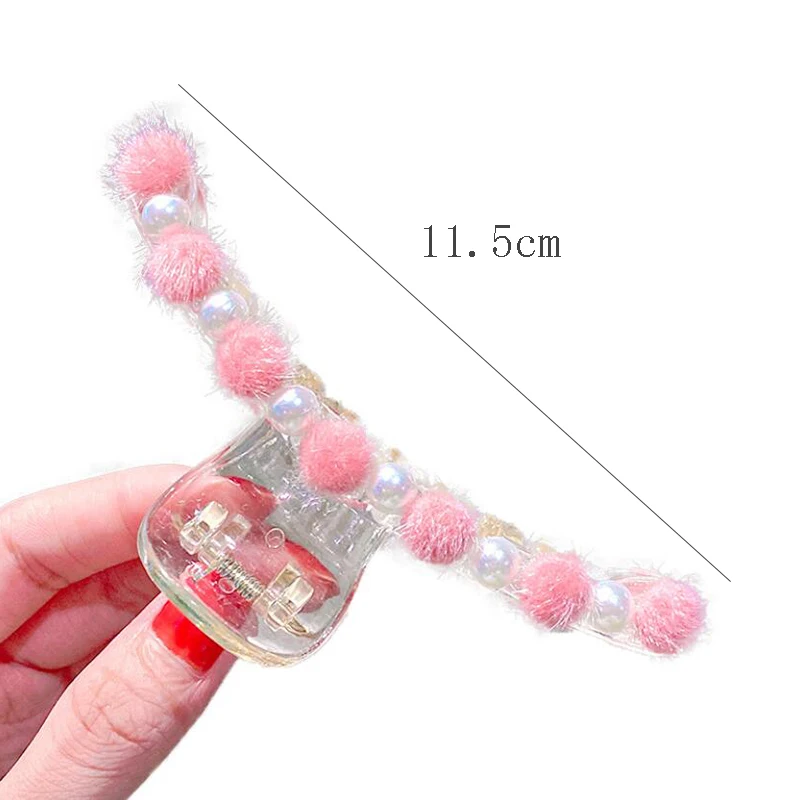 

New Women Elegant Pearls Hairballs Transparent Hair Claws Lady Hair Holder Headband Hair Clips Hairpins Fashion Hair Accessories