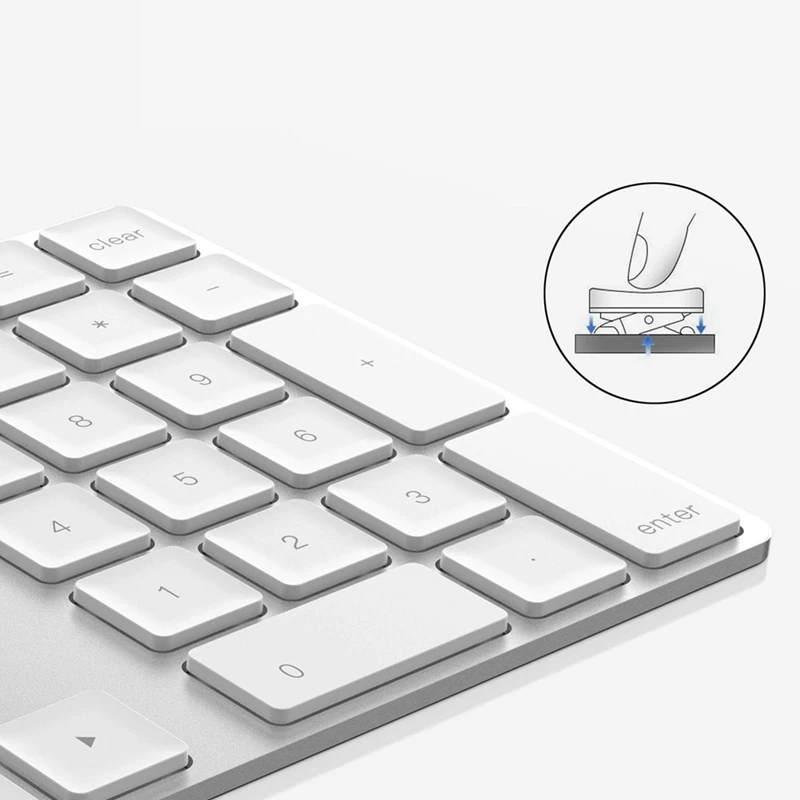 

Wireless Keypad 34-Key USB Charging Bluetooth Numeric Keyboard Ultra-Thin Wireless Keyboard