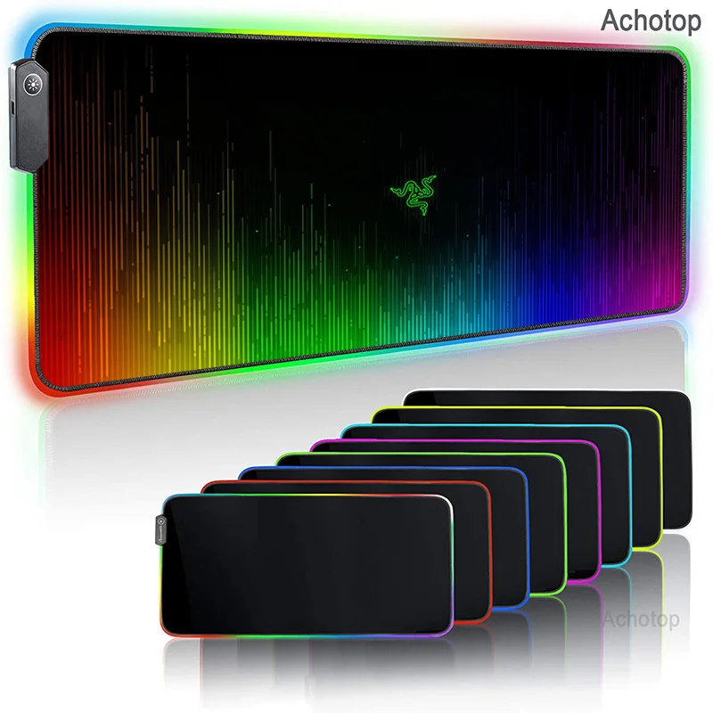 

Razer Logo Large Computer Keyboard Mat RGB Oversized Led Glowing Mouse Pad Gaming Luminous Mousepad USB for PC Game Mouse Carpet