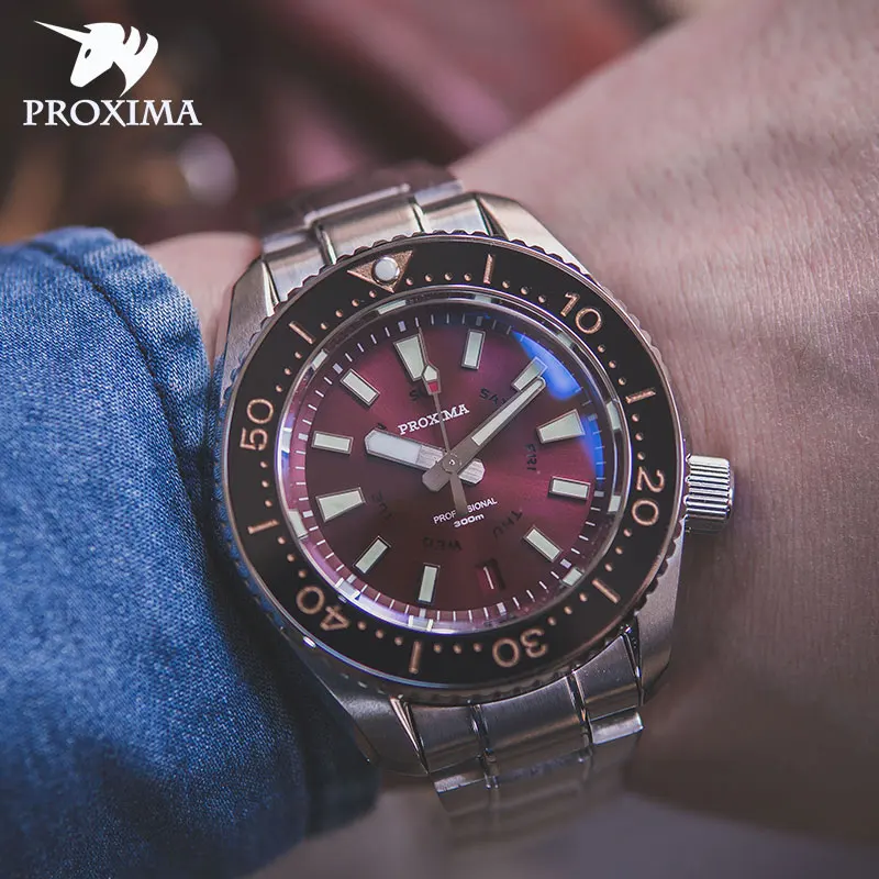 

Proxima Top Brand Luxury Watches Men 316L Mechanical Automatic Movement Sport Diving Watch Waterproof 300M Diver Wristwatch