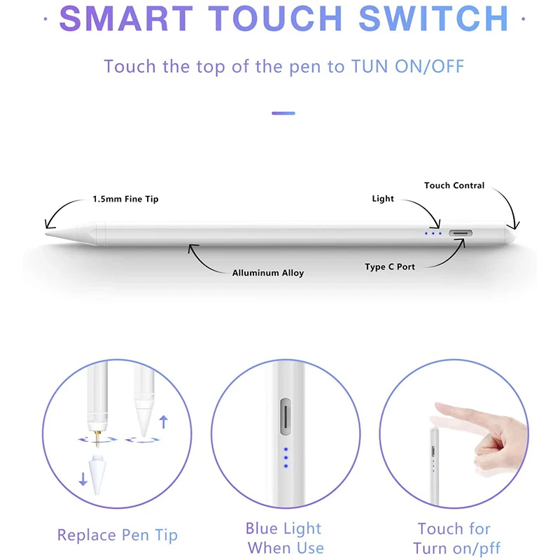 Карандаш для iPad стилус Pro 11 12 9 2021 2020 2018 10 2 7-е 8-е 9-е поколение ipad mini 6 Air 3 4 - купить по