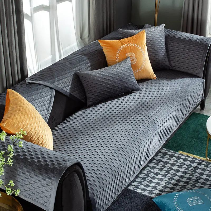 

Sofa cushion four seasons universal simple modern non-slip plush all-inclusive sofa back towel high-end cushion full cover