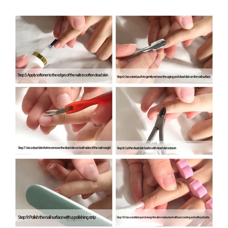 

12Pcs/Set Nail Kit Sand Files Buffer Sponge Block Brush Cuticle Pusher Gel Polish Set Nail Nutrition Pen Manicure Tools