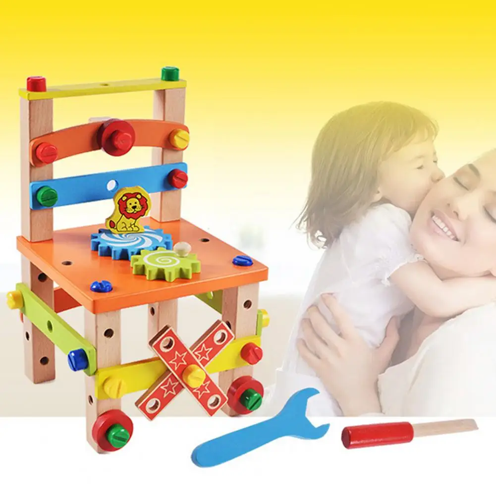 Children Wooden Assembled Chair Montessori Nut Set Combination Educational Toy | Игрушки и хобби