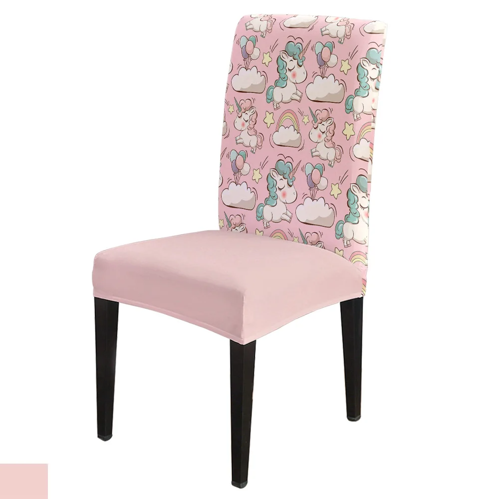 

Розовый Единорог Радуга облако воздушный шар чехол для кресла Спандекс Эластичные аксессуары для свадьбы обеденный стул чехол стрейч