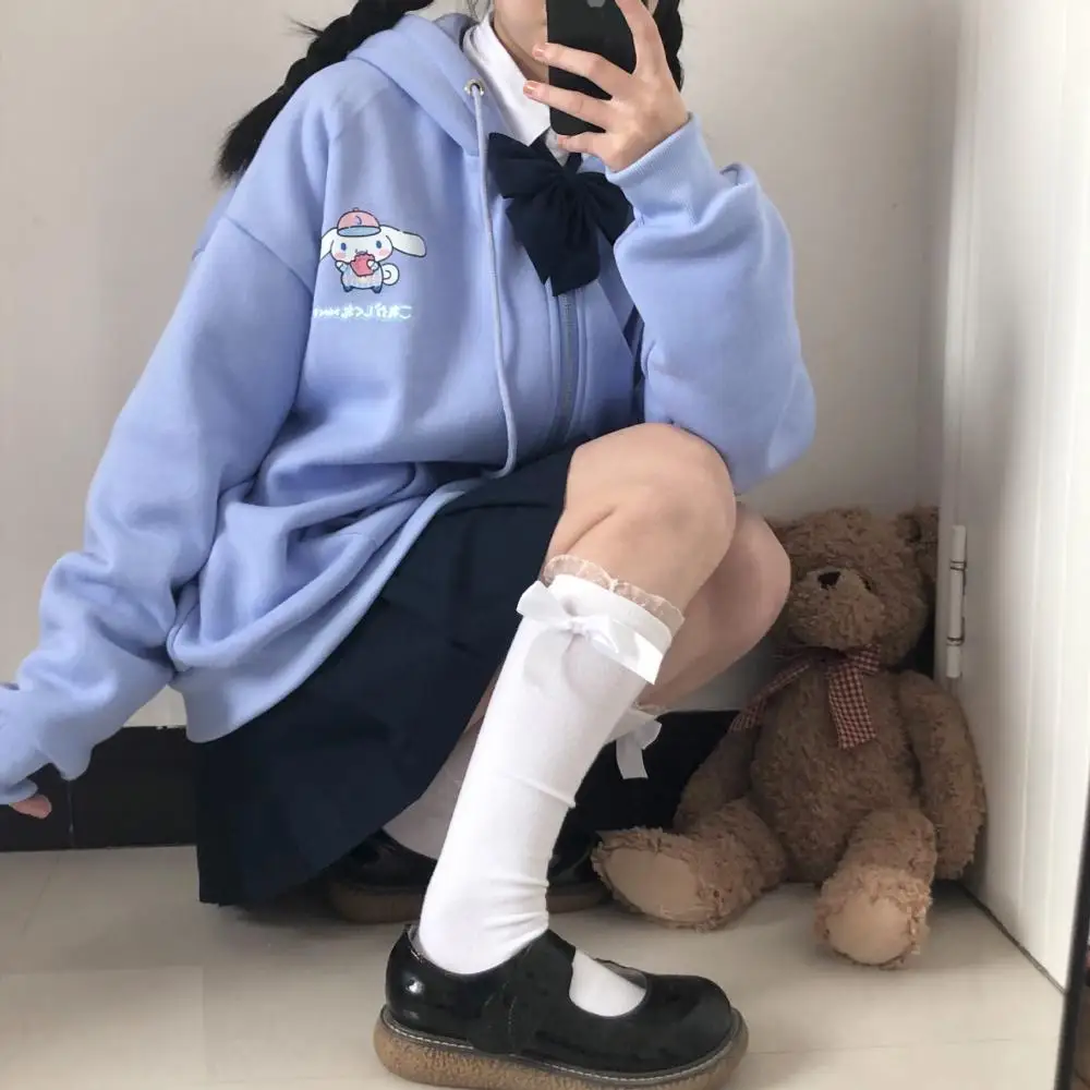 Милый плюшевый свитшот на молнии с капюшоном и надписью My Melody Sanrio Симпатичная