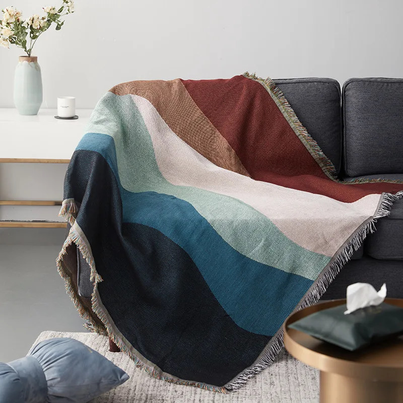 

CHAUSUB Tapestry Cotton Sofa Blanket Throw Home Decor Piano Cover Living Room Carpet Tassel Table Clothes Bedspread on Bed