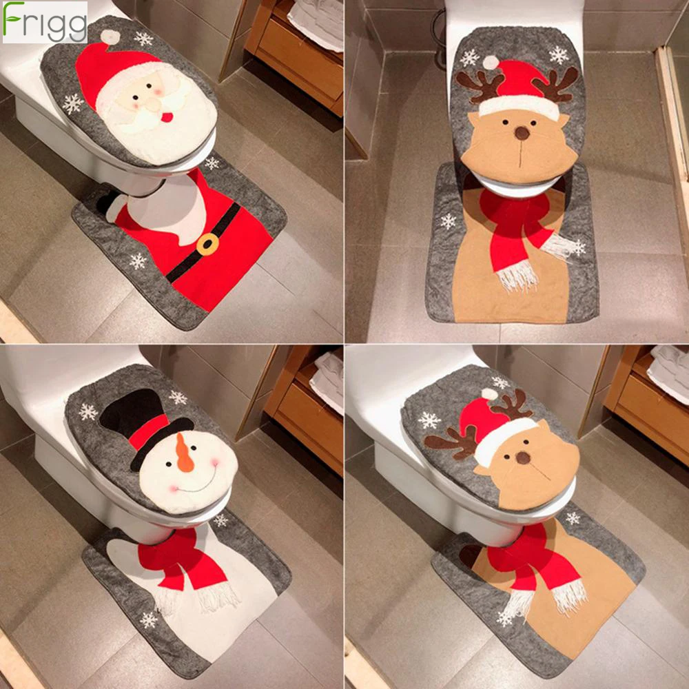 Санта Клаус ковер сиденье Ванная комната комплект рождественские украшения для