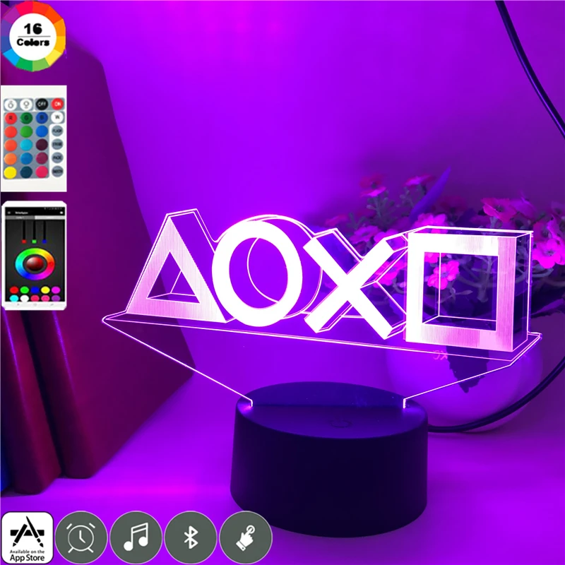 Игровой значок 3D Иллюзия ночника 7/16 Цвет Change настольная лампа Настройка