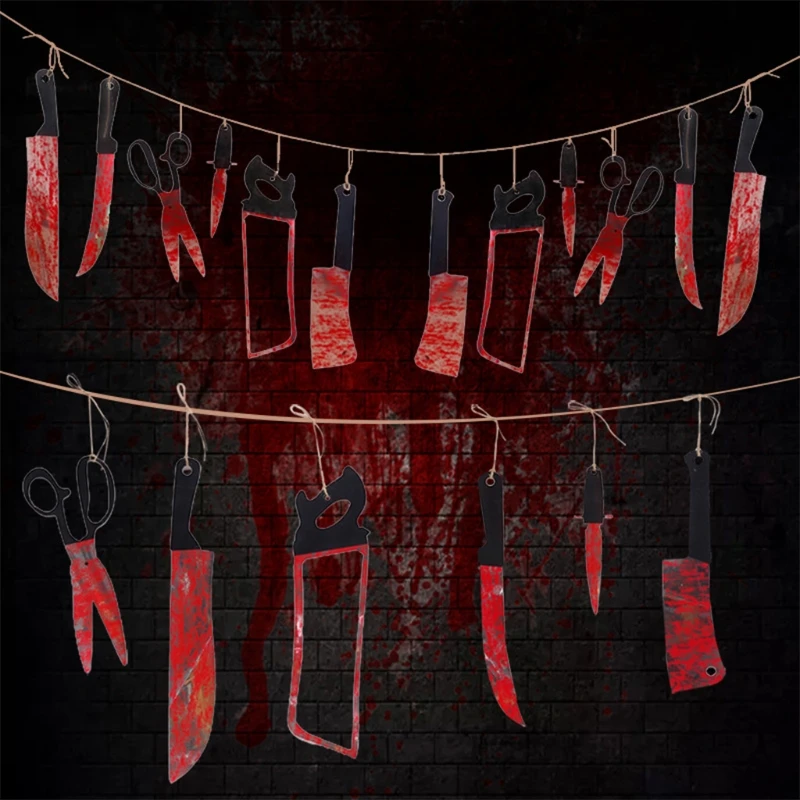 Хэллоуин кровавое оружие подвесной баннер гирлянда 12 шт. ножи зомби декор для