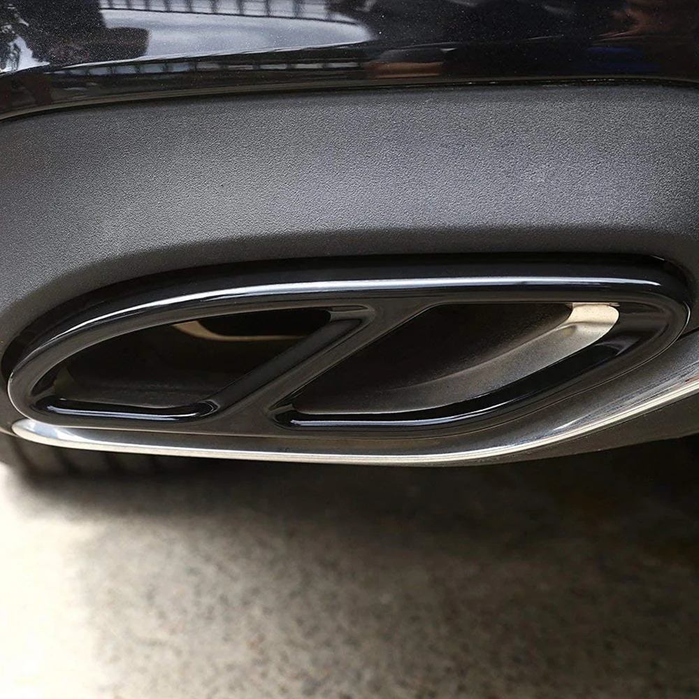 

2pcs Pipe Tail Throat Exhaust Cover Outputs Frame Cover for Mercedes Benz AMG GLC A B E C W205 Coupe W213 W176 W246 2015-2017