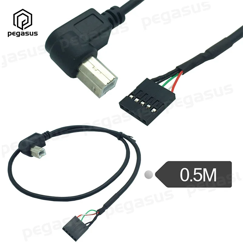 Cable USB 90 de 50CM para placa base, macho B a hembra...