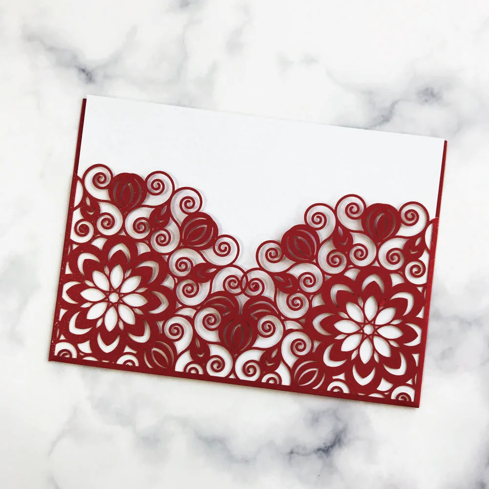 20pcs Exquisite Flower Invitation Card New Style Unique Laser Cut Wedding Invitations Cards Grand Events Party | Дом и сад
