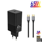 Зарядное устройство PD, 65 Вт, быстрая зарядка, адаптер питания для MacBook Air iPhone 12 Pro Max iPad Dell HP Nintendo Switch AFC