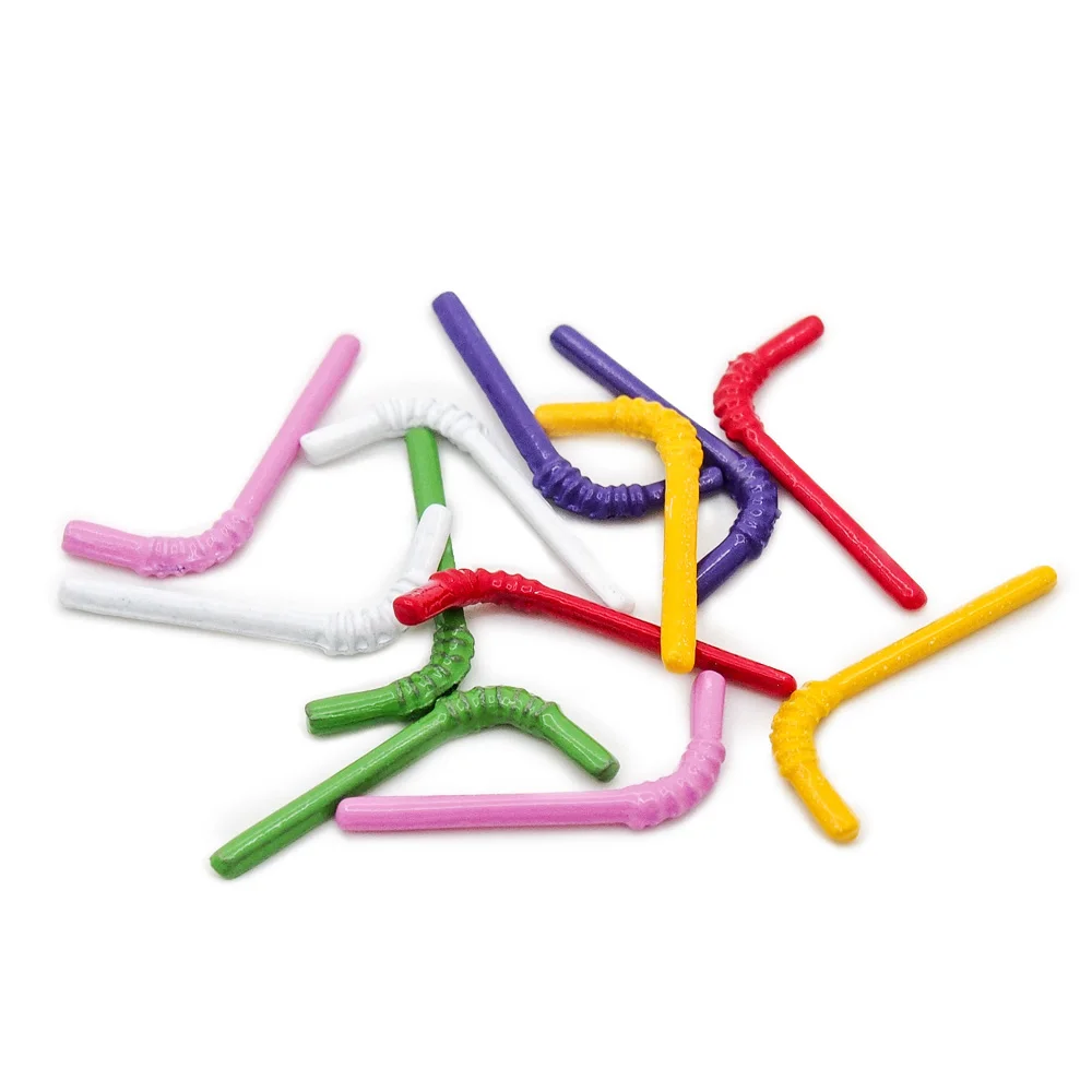 12pcs Drinking Straw Odoria 1:12 миниатюрные 12 шт многоцветные пластиковые стаканчики для питьевой воды кукольный домик кухонные принадлежности - Цвет: 12pcs Drinking Straw