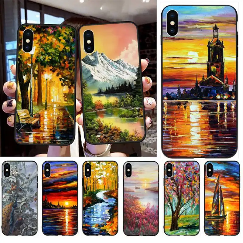 

Hand Painted Scenery Phone Case for iphone 12 Mini SE 2020 5 5S 6 6S Plus 7 8 Plus X XR XS 11 Pro Max Fundas Coque cover