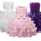 Зимнее кружевное платье принцессы с длинными рукавами для маленьких девочек, наряды на 1-й день рождения для малышей, костюм с цветочным принтом, одежда на 24 месяца