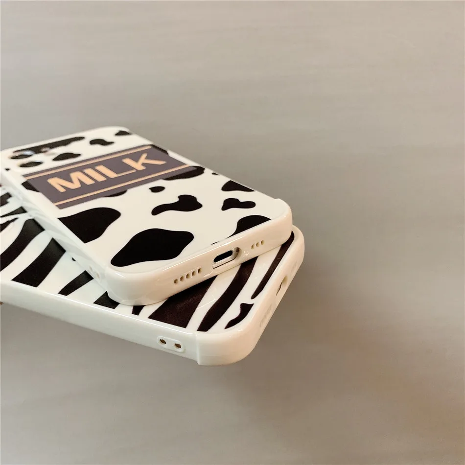 

Camera Protection Cow Leopad Print Phone Case For iPhone 11 12 Pro Mini Max Zebra Texture For iPhone 7 8 Plus X XS XR SE 2020