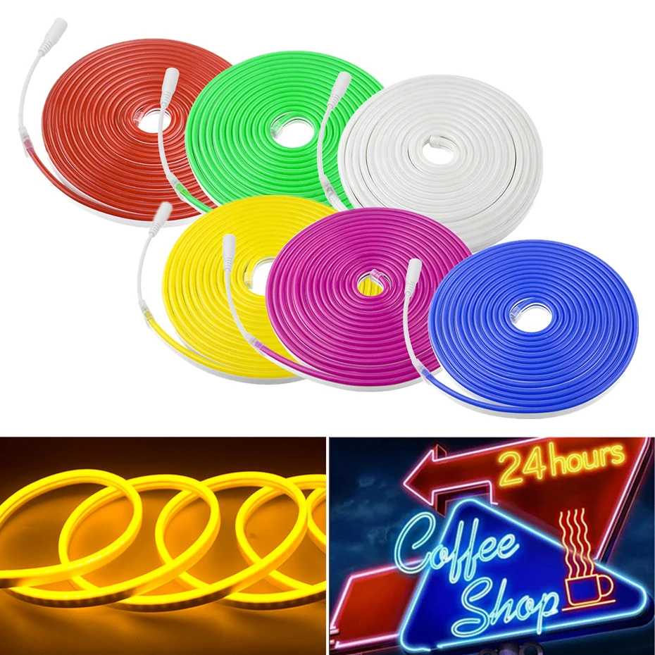 Мягкая гибкая неоновая Светодиодная лента светильник в Водонепроницаемая IP67 для