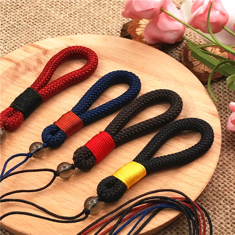 Регулируемая Веревка для ключей многоцветный шнурок с узелком бусинами телефона