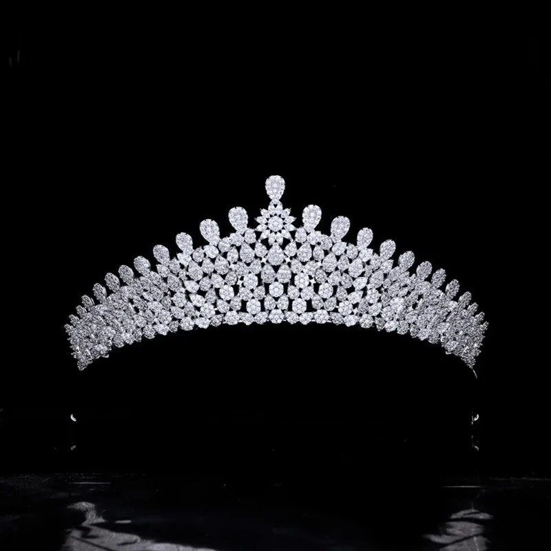 

Vintage Zircon Wedding Tiaras Luxury 3A CZ Bridal Crown Married Headdress Princess Queen Party Hair Jewelry Accessories HQ0492